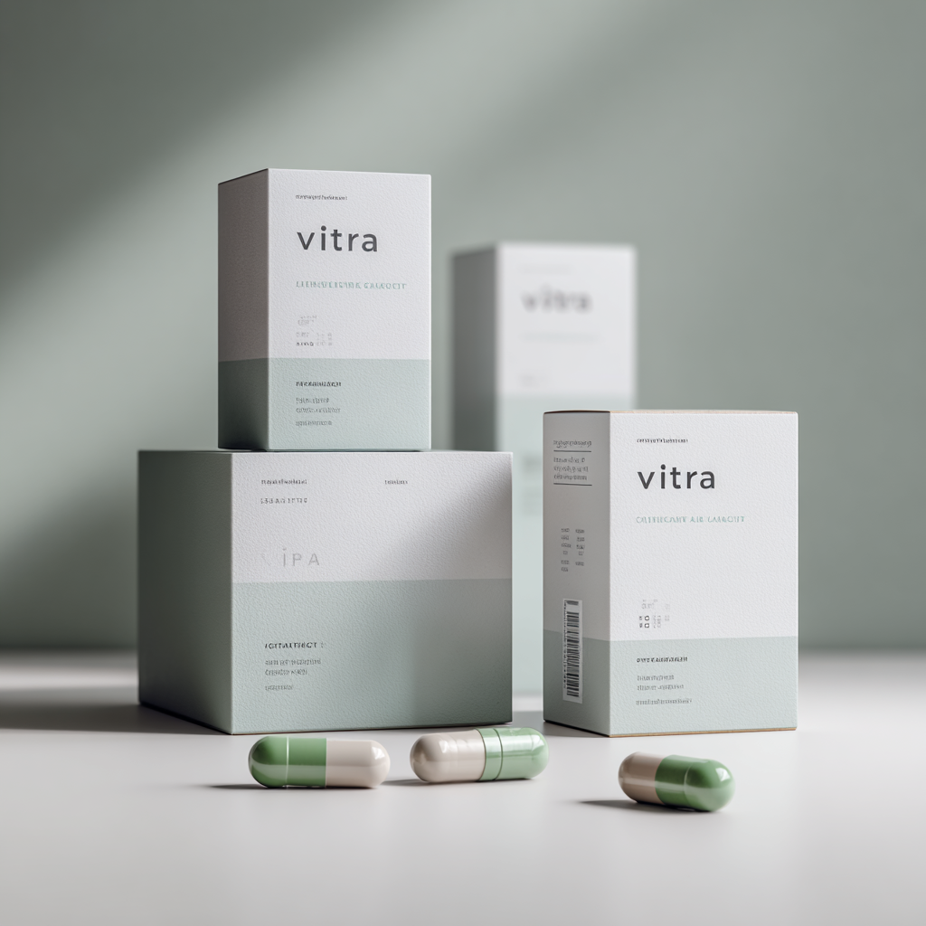 Vitra product package on neutral background